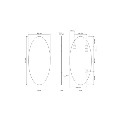 Slim Oval Mirror 45x100cm - Origins Living, view 8