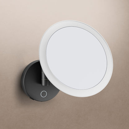 Sloane Round LED Magnifying Mirror in Black - Origins Living, view 4