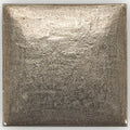Small foundry cabochon inset square metallic plate with textured brushed silver finish for jewelry crafting