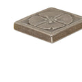 Small foundry moonblossom inset square pewter tile with raised floral design for decorative wall use