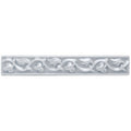 Snape beaulieu rectangular matte white ceramic tile with embossed floral vine pattern along its length