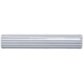 A sleek translucent gray cylindrical snape bundled reed with ribbed texture and smooth rounded ends