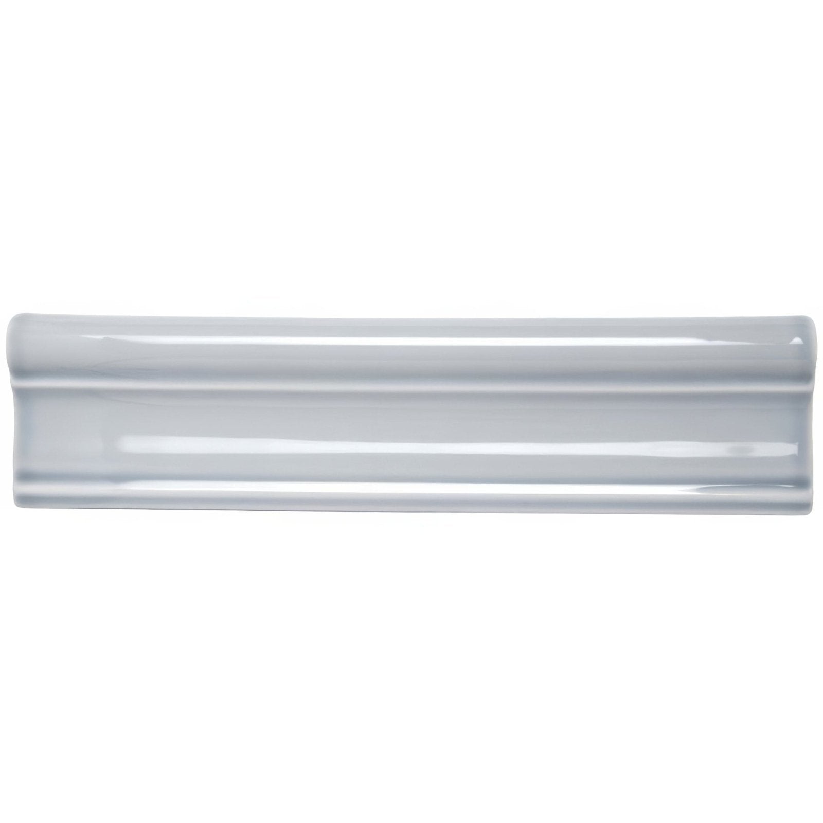 A sleek glossy white ceramic tile with a subtle curved profile and smooth reflective surface named snape clarence