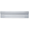 A sleek glossy white ceramic tile with a subtle curved profile and smooth reflective surface named snape clarence