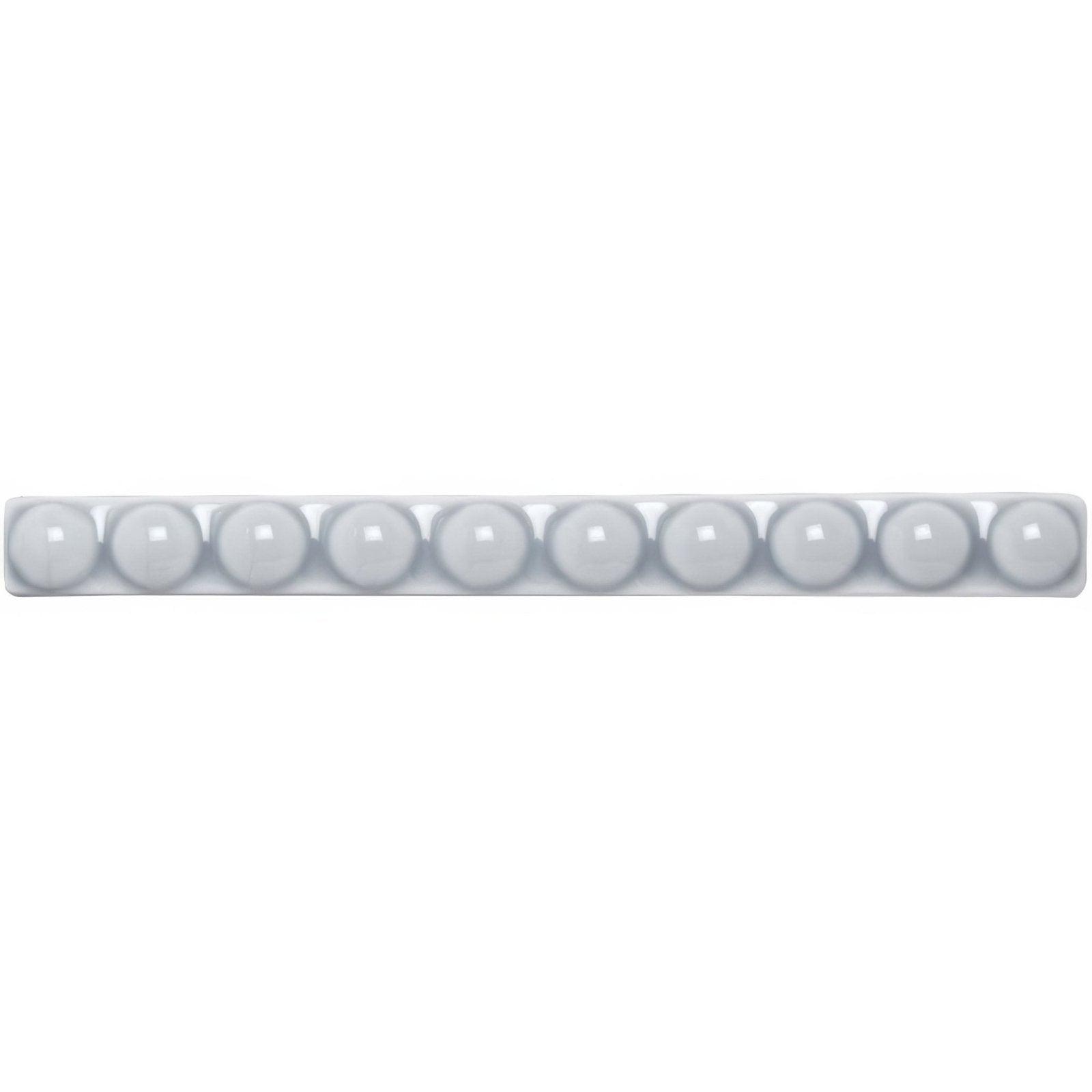 A sleek white led light bar with ten round bulbs in a smooth translucent housing from Snape Empire