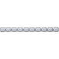 A sleek white led light bar with ten round bulbs in a smooth translucent housing from Snape Empire