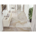 Beige and white marble-effect polished floor tiles with a reflective surface sochi 1805 beige polished