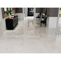 Sochi 1805 Perla polished white marble floor tile with subtle gray veining and a smooth glossy finish
