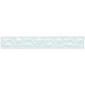 A rectangular light blue ceramic tile with a subtle embossed floral pattern from southwold beaulieu collection
