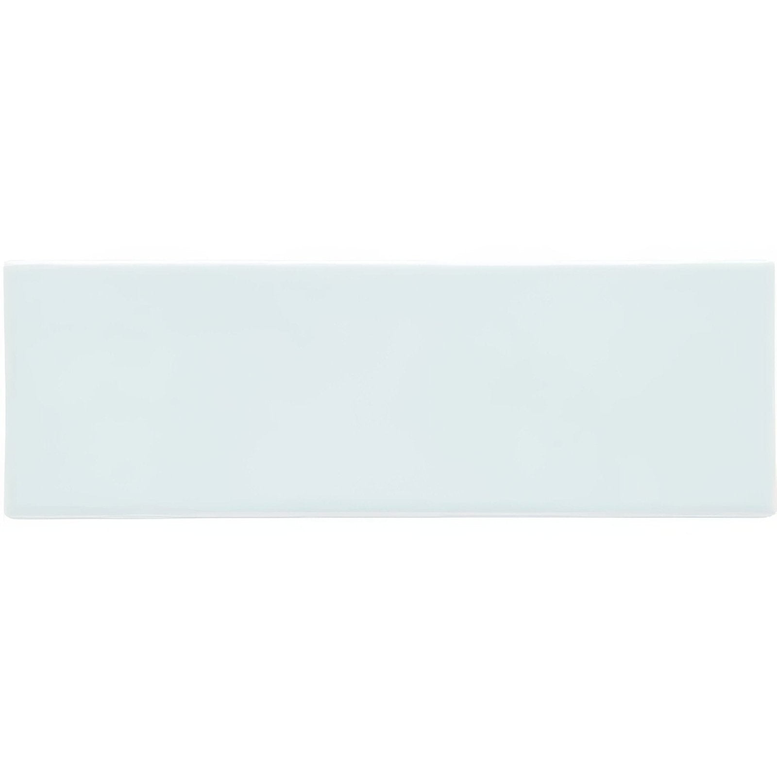 A rectangular light blue matte ceramic brick tile southwold with a subtle glossy sheen