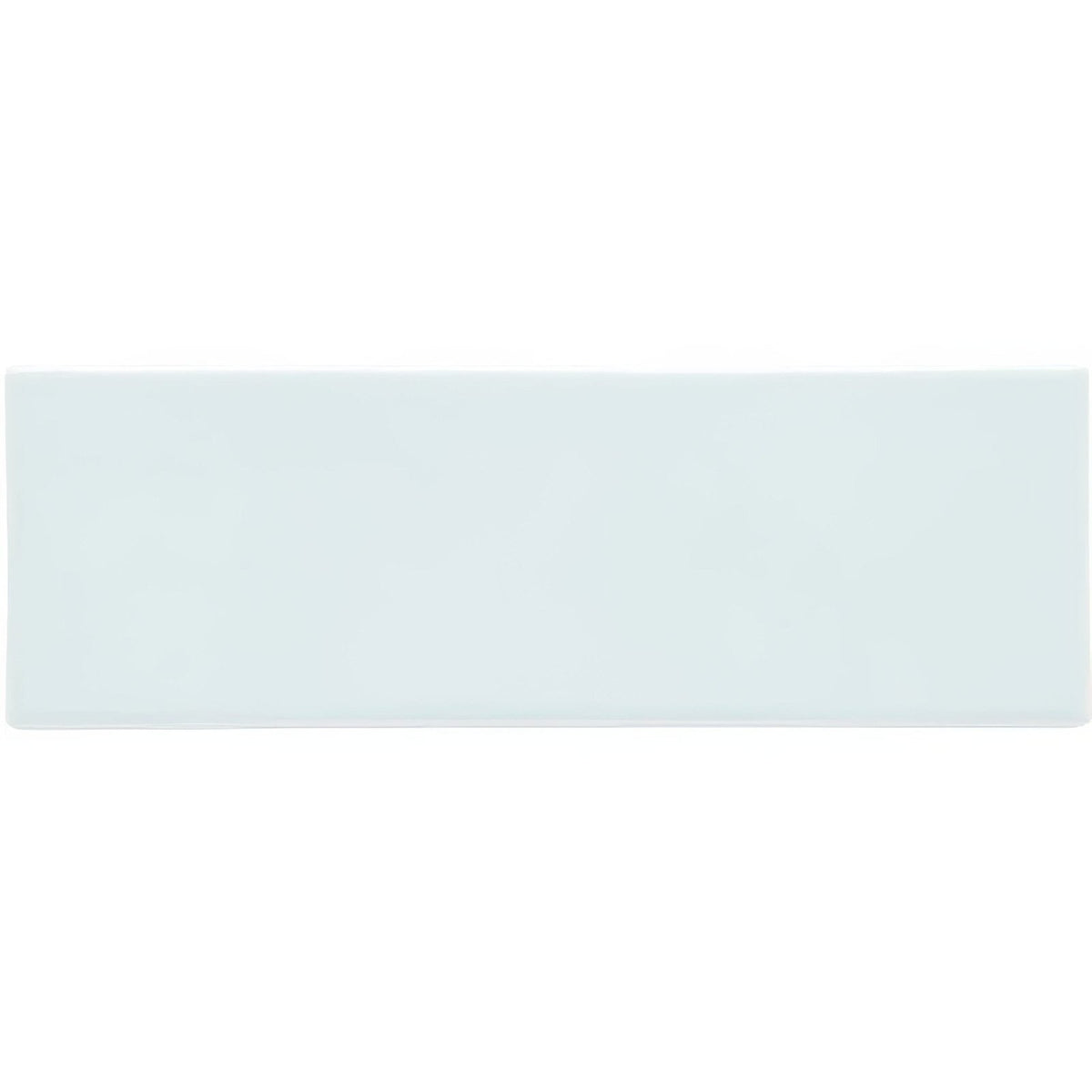 A rectangular light blue matte ceramic brick tile southwold with a subtle glossy sheen