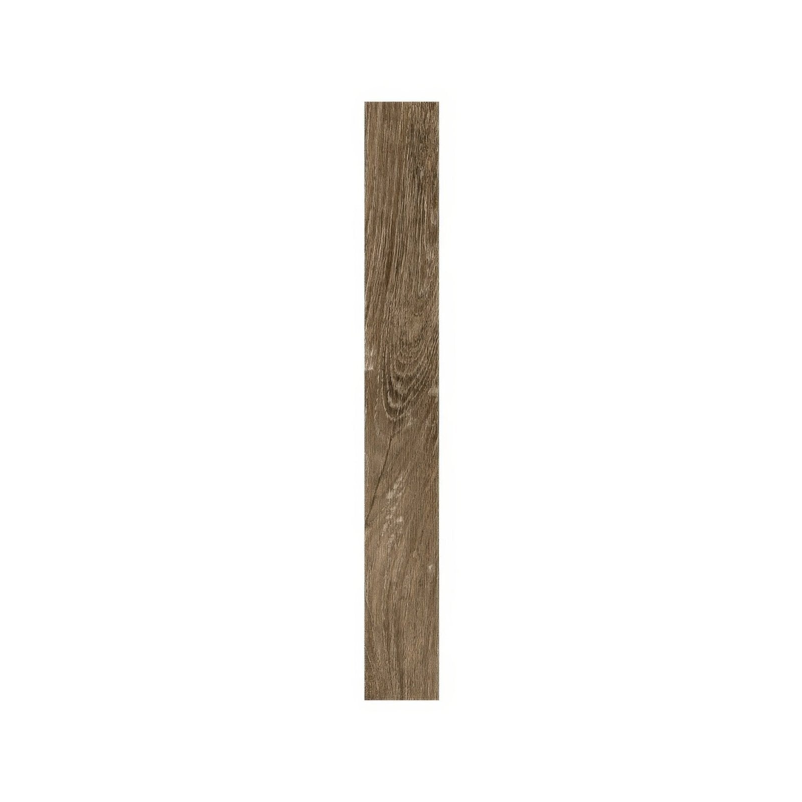 A vertical strip of southwold elm herringbone faux wood paneling with natural brown grain and subtle texture