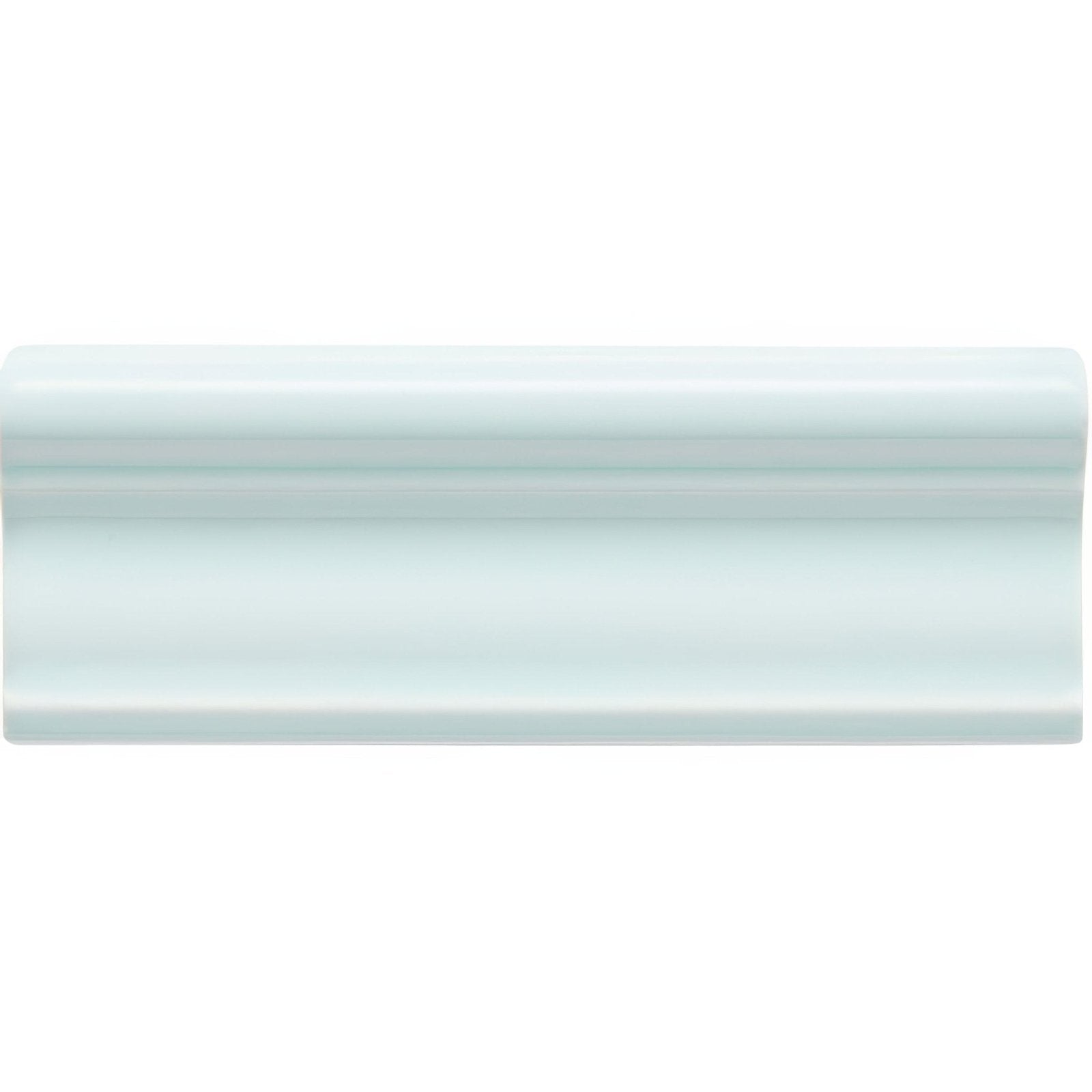 Southwold Hampton sleek glossy mint green ceramic tile with smooth curved profile and subtle horizontal ridges