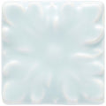 A square light blue ceramic tile with subtle floral relief pattern from southwold knightsbridge collection
