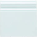 Southwold Skirting square glossy white ceramic tile with subtle horizontal ridged design on top edge