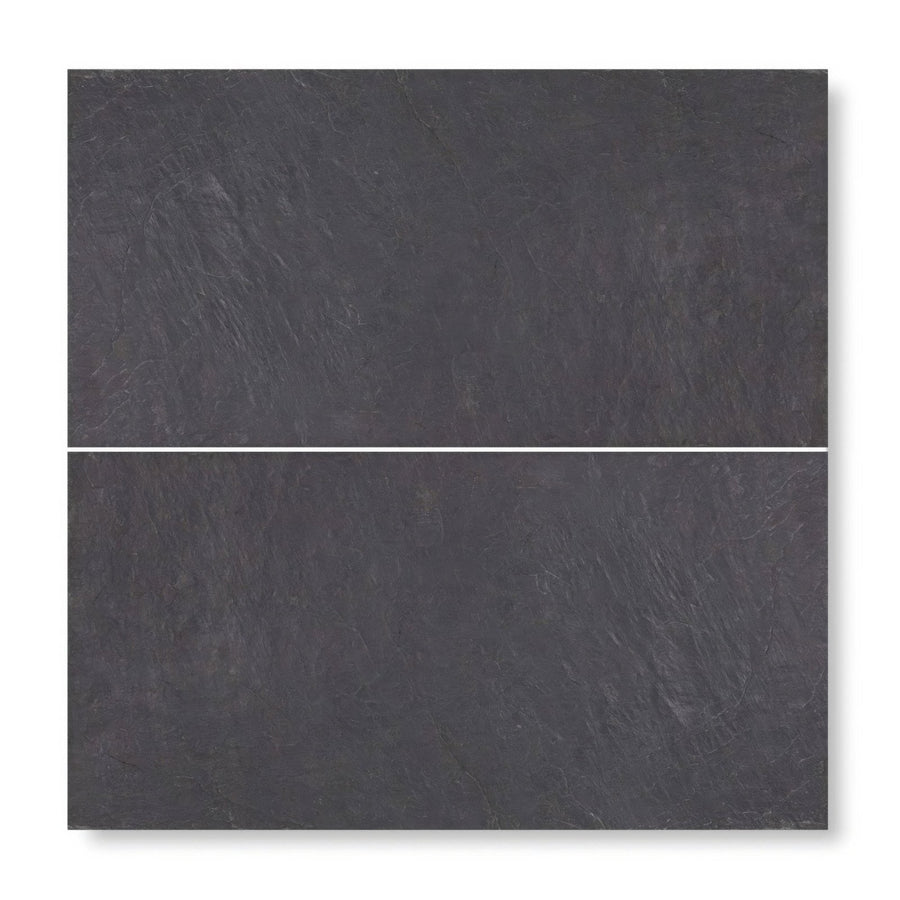 Dark gray slate tile with natural textured surface spanish black 25 x 40 chipped edge riven