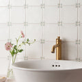 Spring April Rose 13 x 13cm white ceramic tile with rose floral motifs