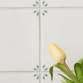Spring May 13 x 13cm white ceramic floral tile