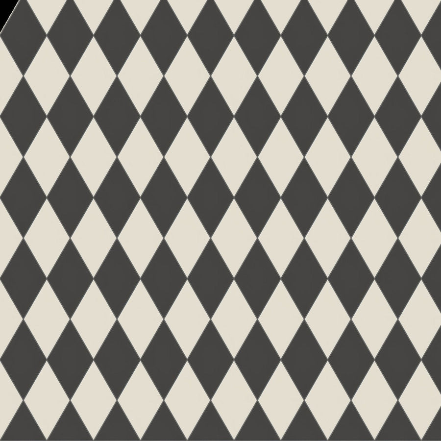 St andrews black and dover white diamond-patterned tile flooring in black and cream for stylish indoor use