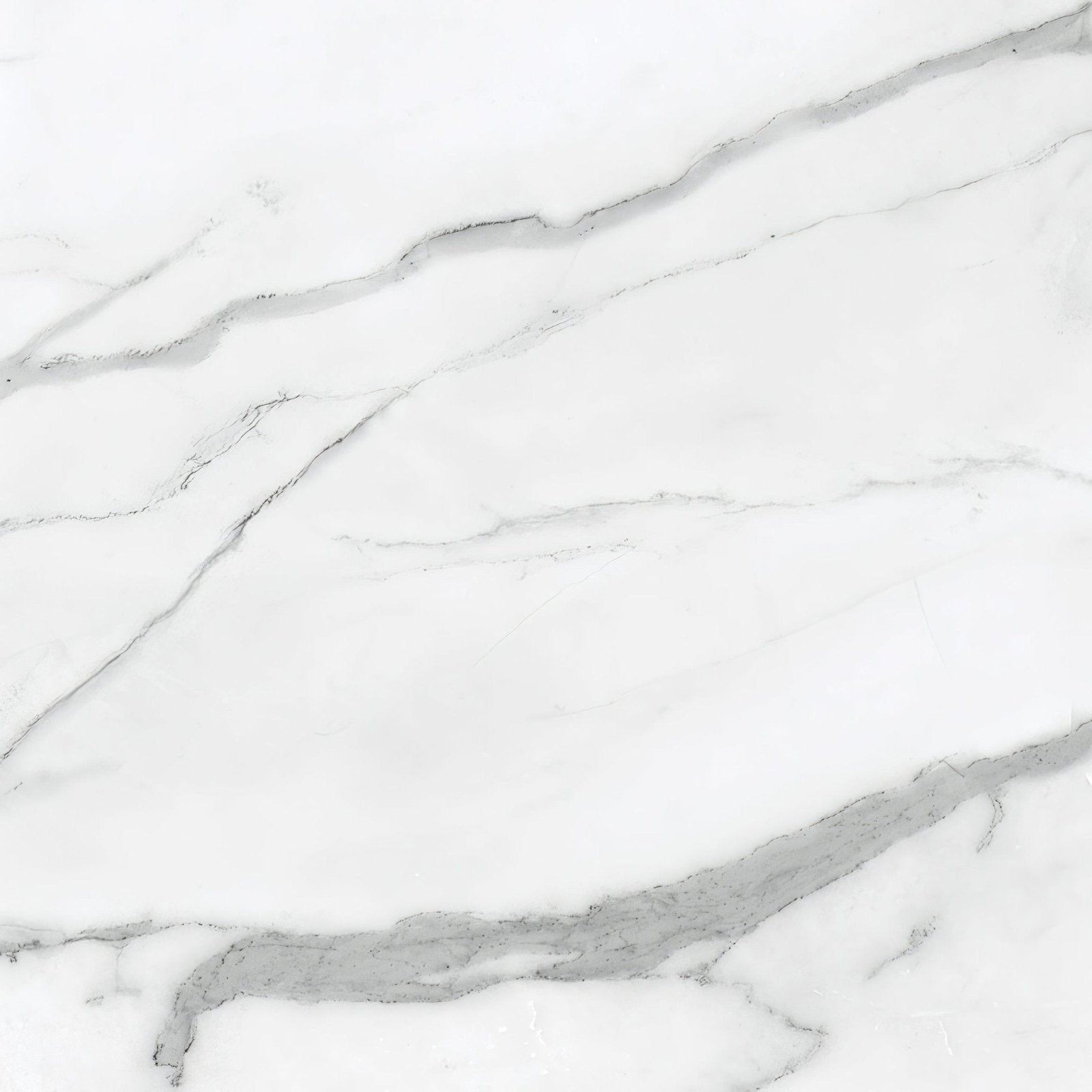 White marble statuaria nuovo honed tile 60x60cm with elegant flowing gray veining on surface
