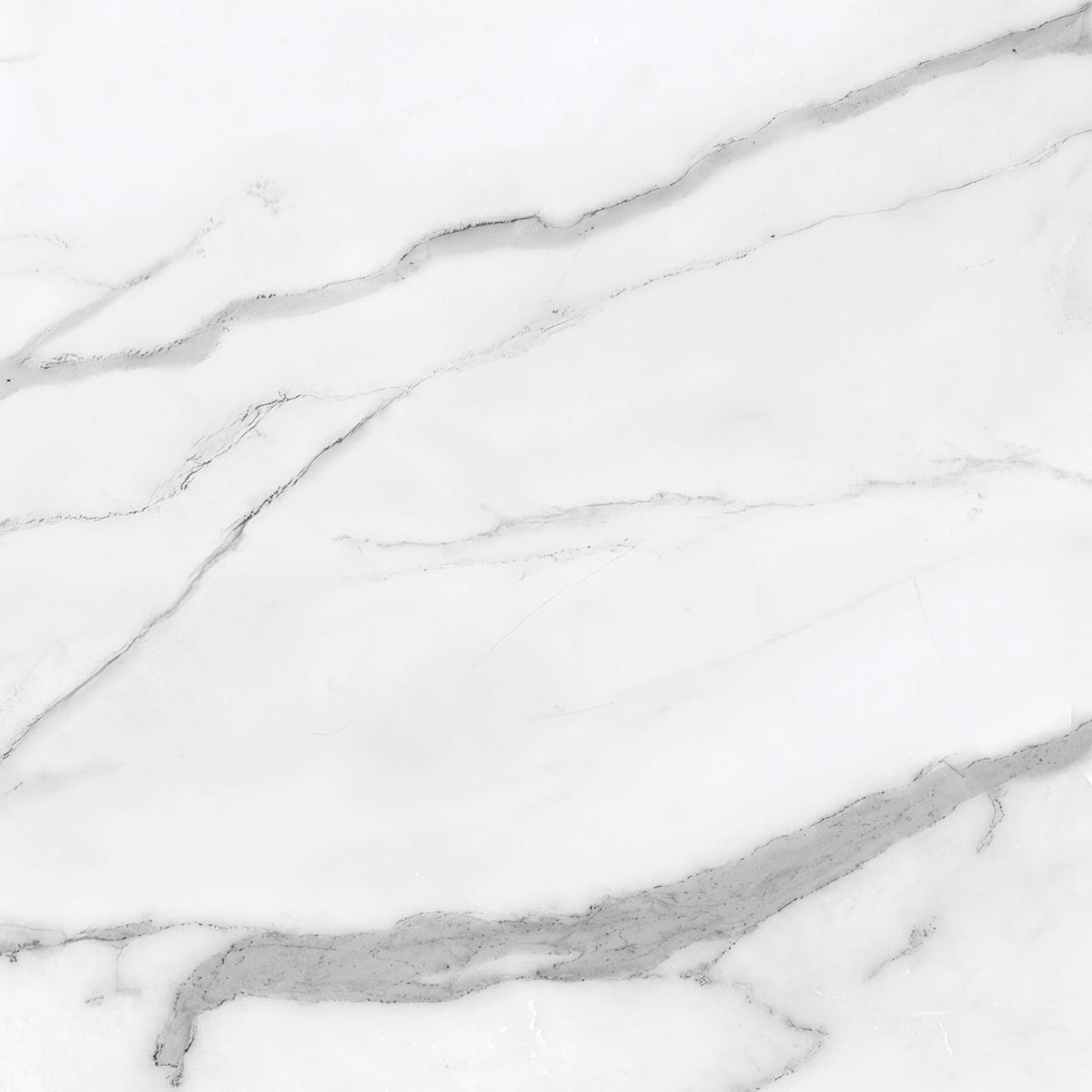 White marble statuaria nuovo honed tile 60x60cm with elegant flowing gray veining on surface