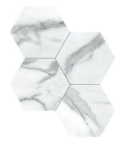 Statuario Nuovo Honed Hexagon Mosaic
