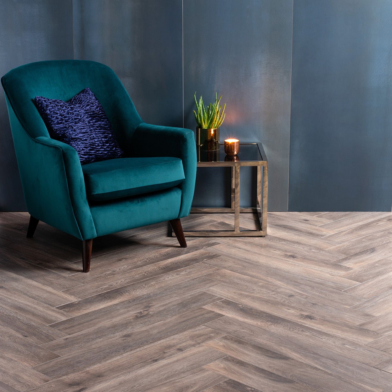 Steel Blue Metallic 60 x 120cm