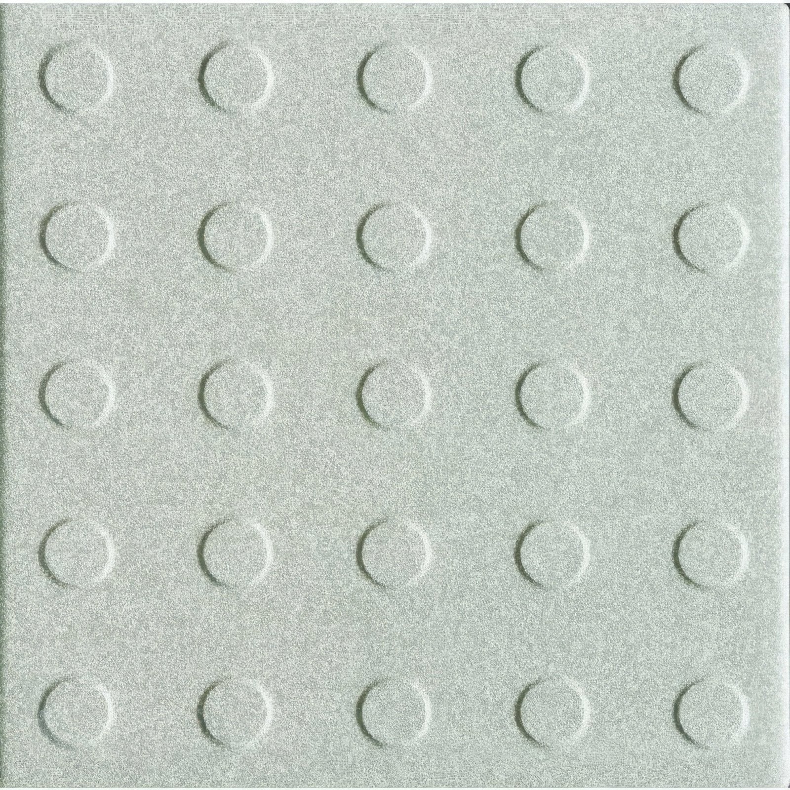 Steel grey multidisc quarry tile in light gray with a textured grid of raised circular bumps for durable flooring