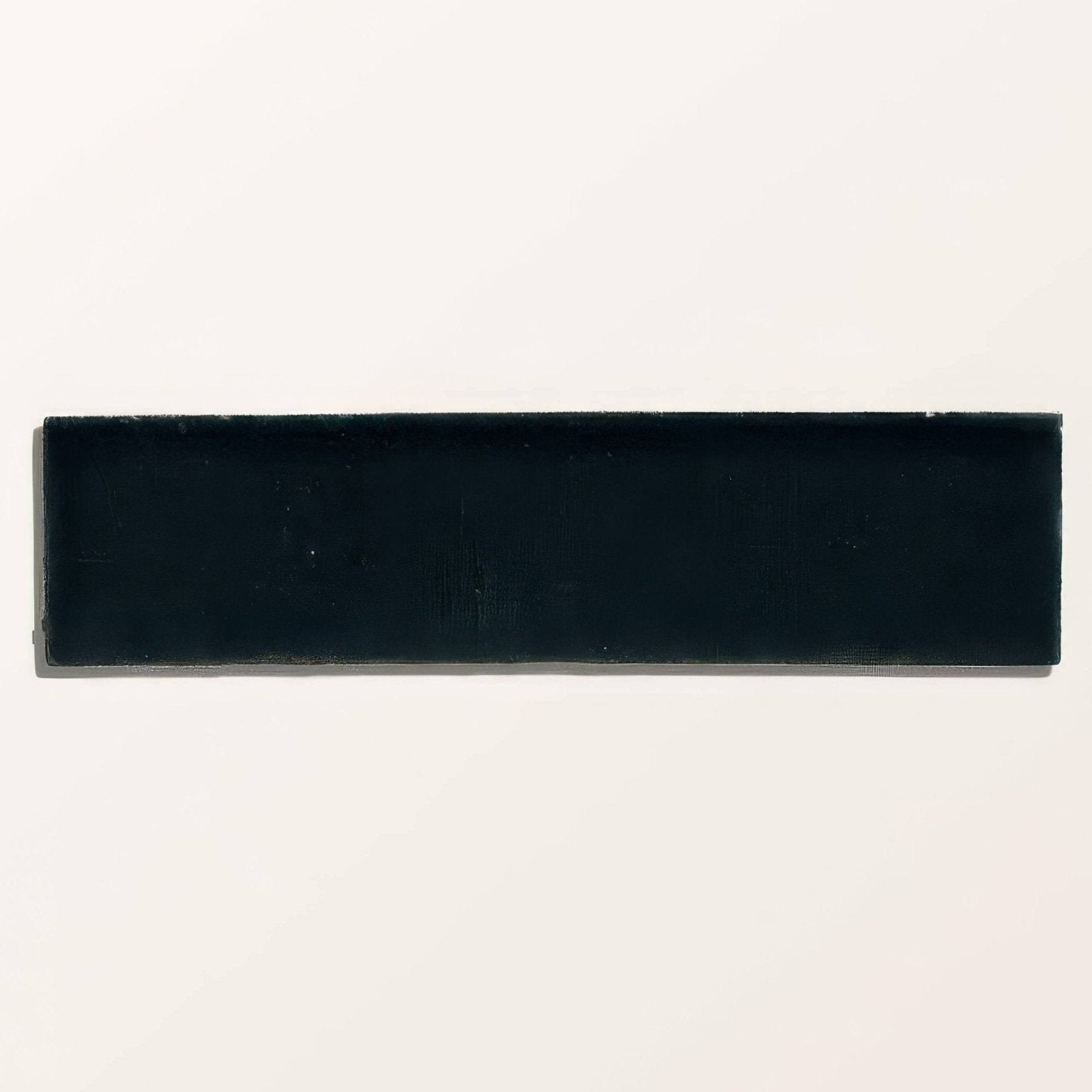 Black rectangular stone glaze ceramic atlantic gloss brick tile with matte slightly textured surface