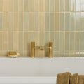 Stone Glaze Ceramic Chambray Gloss Brick beige-green glazed brick tile