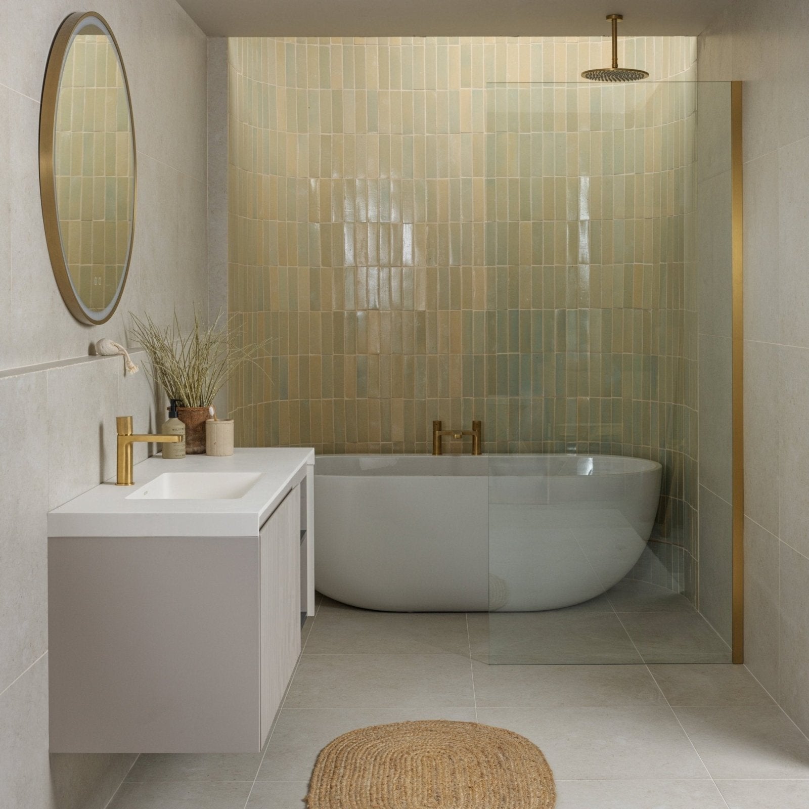 Stone Glaze Ceramic Chambray Gloss Brick - Hyperion Tiles