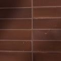 Brown rectangular stone glaze ceramic cola gloss brick tiles with subtle tone variations and minor surface imperfections