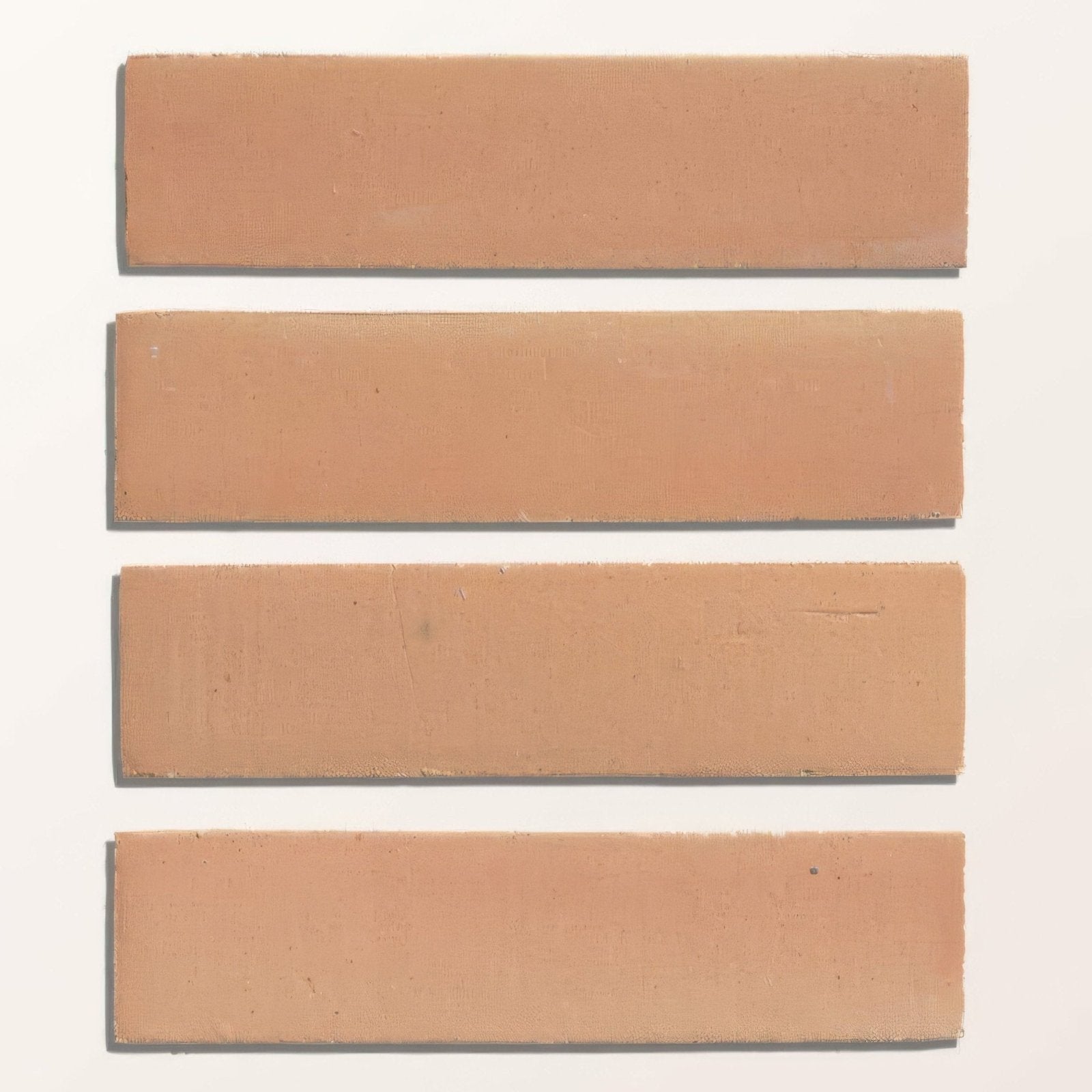 Four matte finish terracotta stone glaze ceramic petal gloss brick tiles in earthy brown color