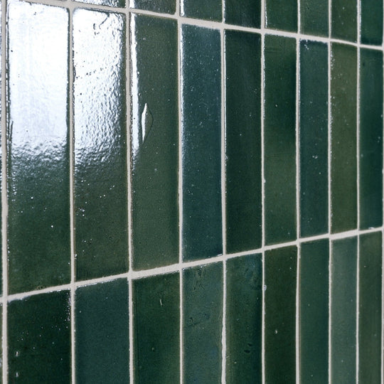 Stone Glaze Ceramic Petrol Green Gloss Brick - alternate view