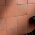 Stone glaze ceramic terra matt square terracotta colored ceramic tiles with a matte slightly textured surface