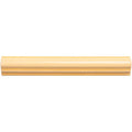 Cream-colored glossy straw ogee moulding with a smooth slightly curved rectangular profile for decorative trim