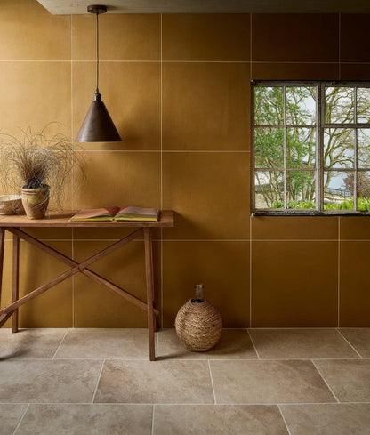Stucco Porcelain Textured Mustard