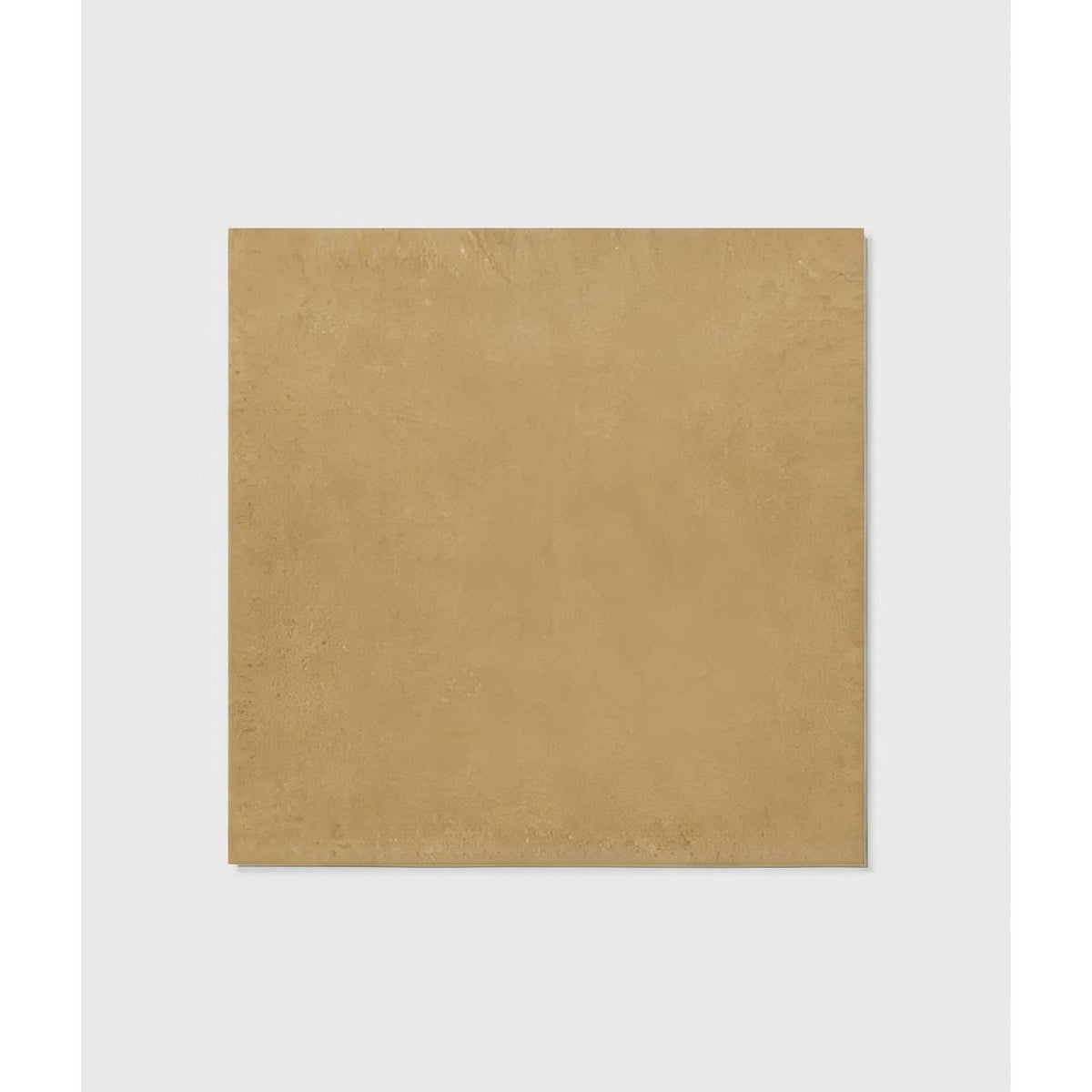 A square matte-finished tan stucco porcelain tile with a subtle textured surface for flooring and walls