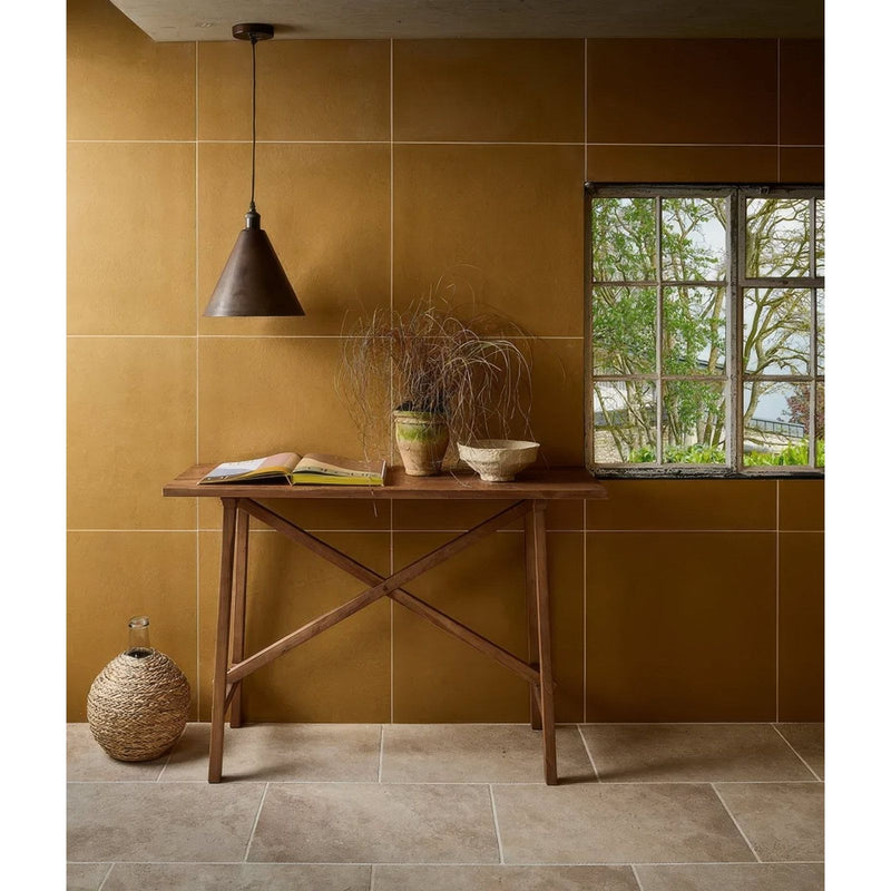 Stucco Porcelain Textured Mustard
