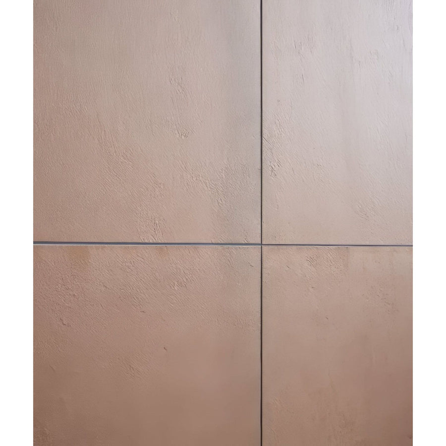 Beige stucco porcelain textured tan wall panels arranged in a grid showcasing material and texture details