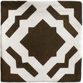 Brown and white geometric patterned throw pillow from studio cassius brown ceramic collection for home decor