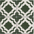Studio cassius dark green ceramic tiles with dark green and white geometric pattern for decorative wall use