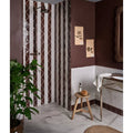 Studio jamboree handpainted ceramic chocolate beading brown and white striped glossy tiles on shower wall