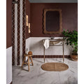 Bronze-framed rectangular mirror with ornate wavy edges from studio jamboree handpainted ceramic chocolate field collection