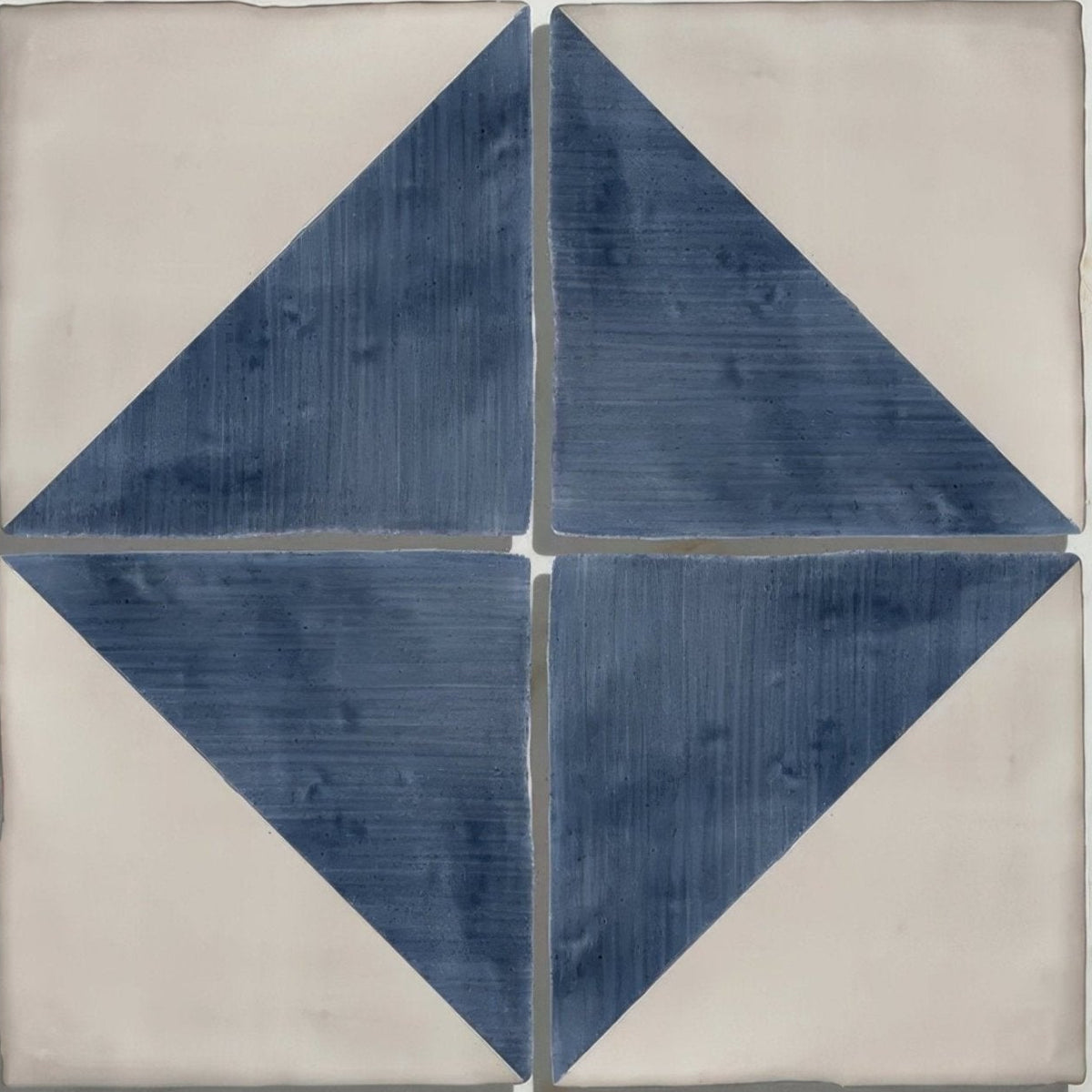 
Studio jamboree handpainted ceramic tile in blue and white with a geometric diamond pattern for decorative use