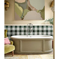 Studio jamboree handpainted ceramic holly field olive green freestanding bathtub with white interior and classic paneling