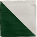 Square ceramic tile studio jamboree handpainted ceramic holly tri with diagonal split dark green textured and off-white smooth
