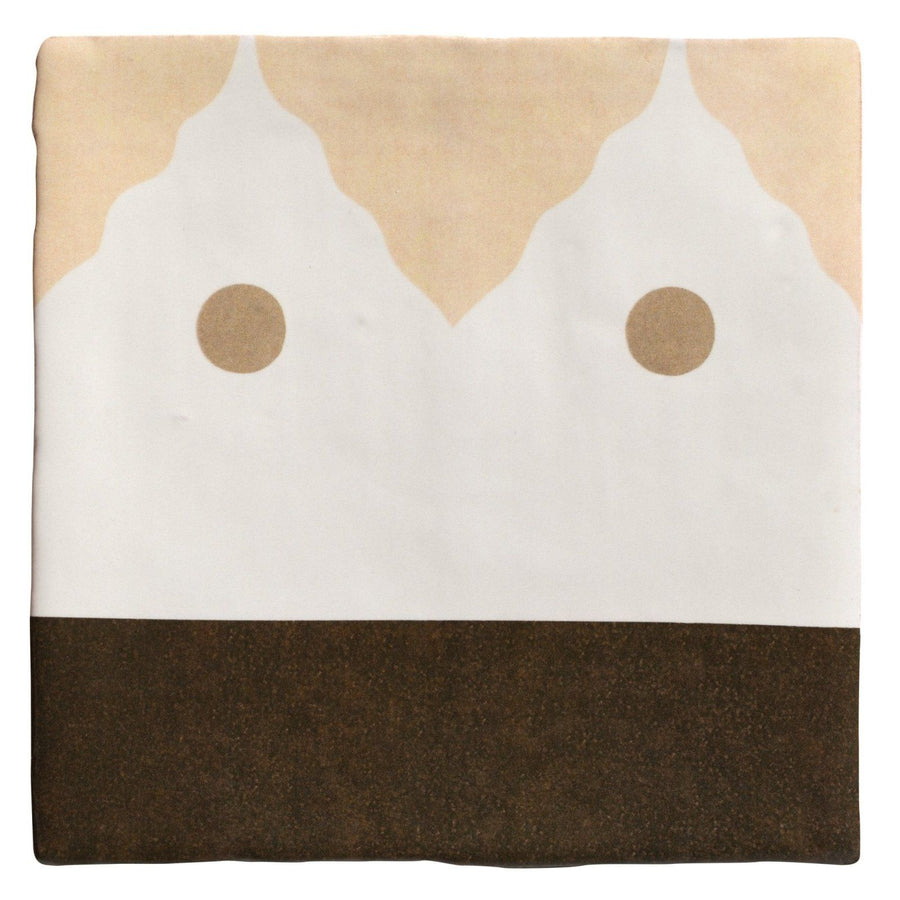 A beige white and brown geometric-patterned soft textured throw blanket for cozy home decor use