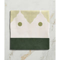 Studio Minaret green dot ceramic square tile with minimalist olive green and cream abstract shapes and two green circles
