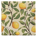Studio nonnas kitchen sorrento sabbia ceramic square coaster with yellow lemons green leaves and white flowers design